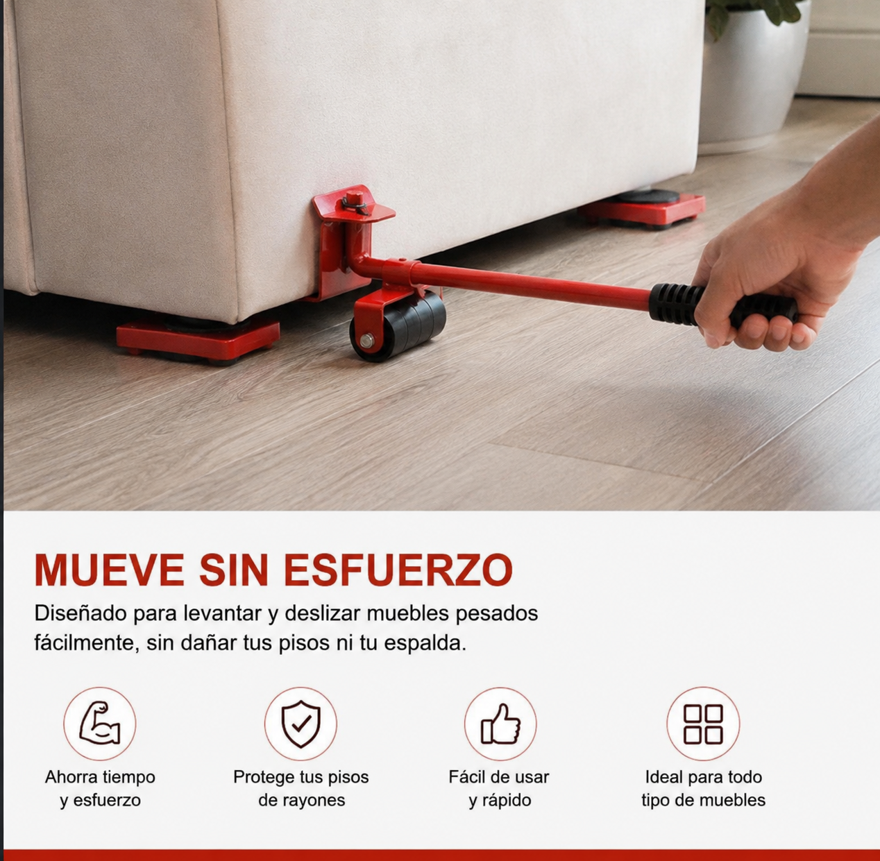 Set de Ruedas Movedoras de Muebles x4