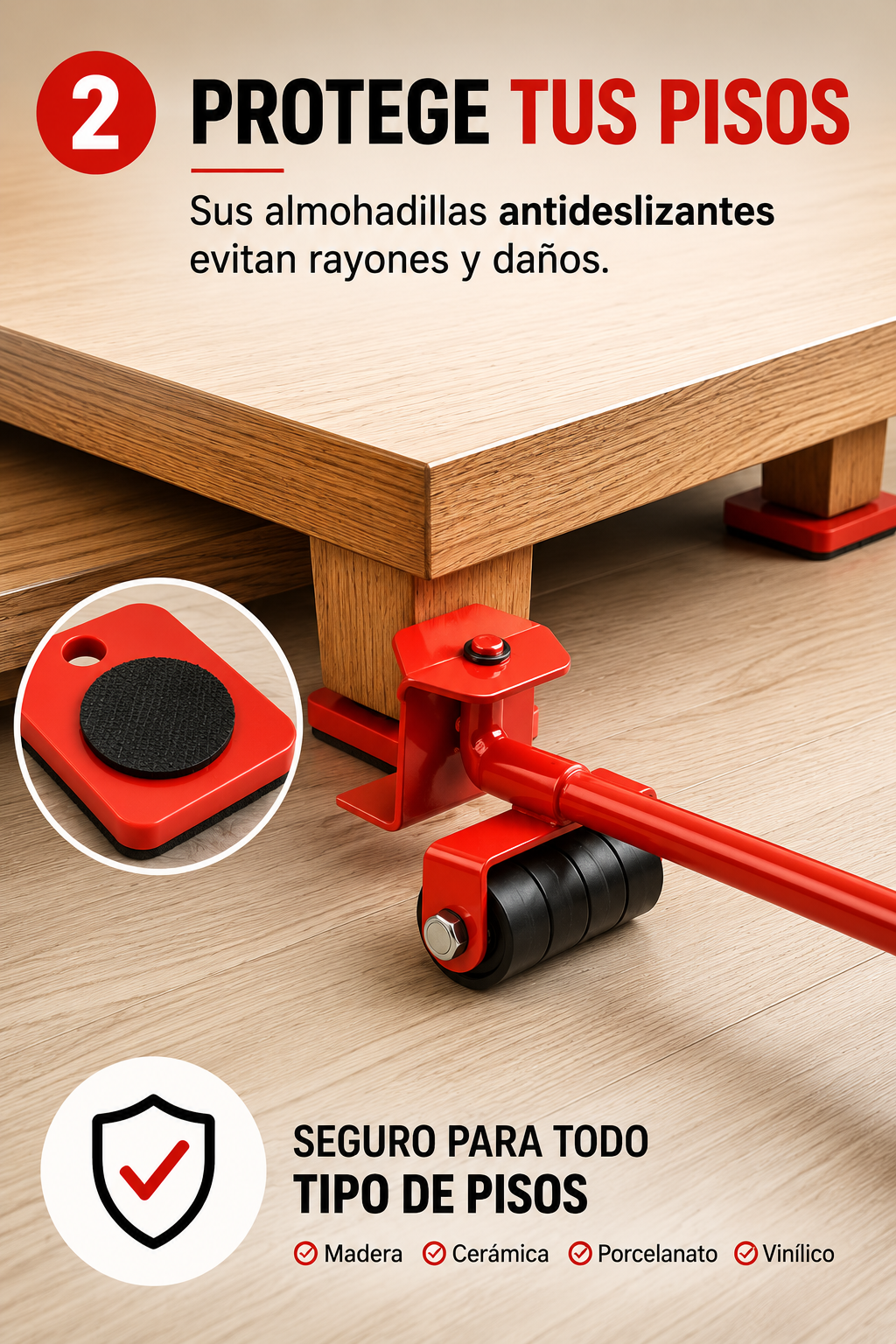 Set de Ruedas Movedoras de Muebles x4