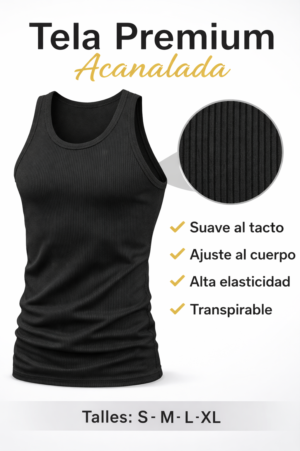 Musculosa PRC 100% Algodon